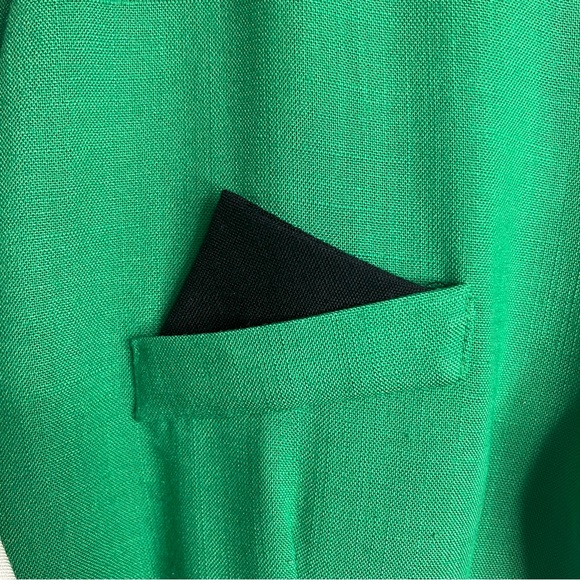 Vintage 80s Green Short Sleeve Dress - Picture 4 of 9